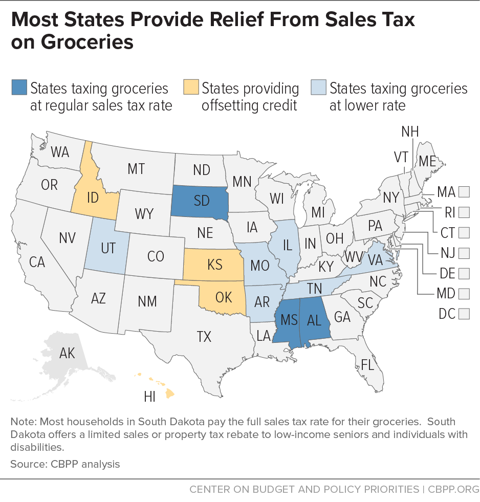 Most States Provide Relief From Sales Tax on Groceries