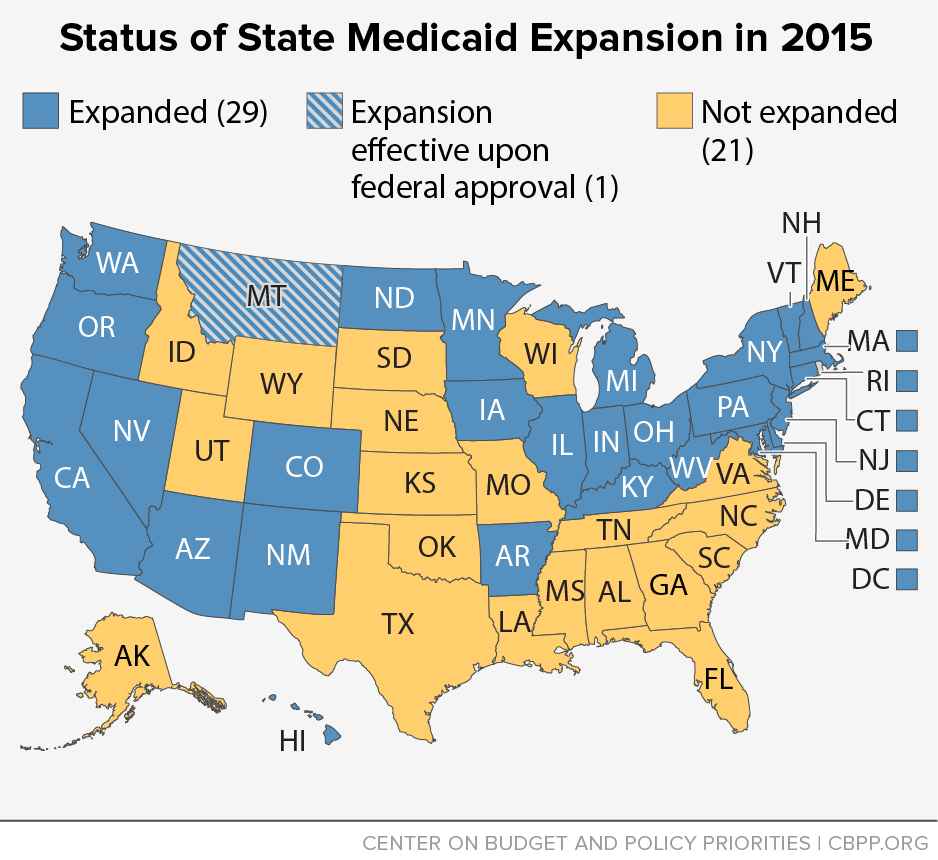 Status of State Medicaid Expansion in 2016