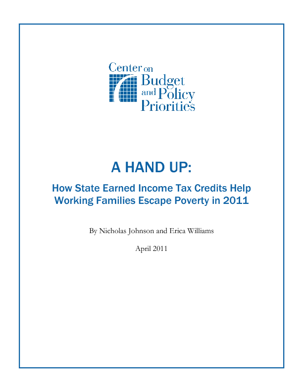 What does the 2013 earned income tax credit table describe?