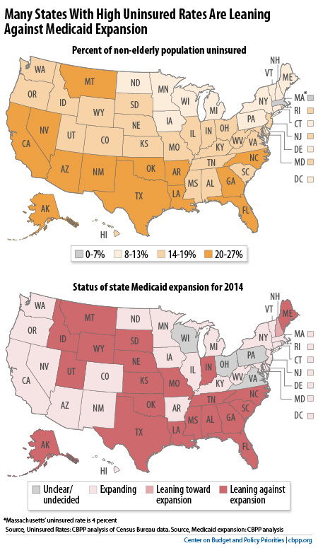 States’ Decisions Not to Expand Medicaid Leaving Low-Income Adults in a Coverage Gap | Center on ...