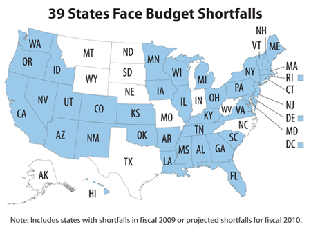 39 States Now Face Budget Shortfalls