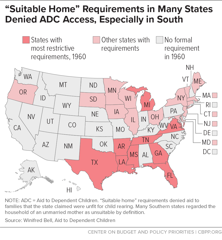 "Suitable Home" Requirements in Many States Denied ADC Access, Especially in South