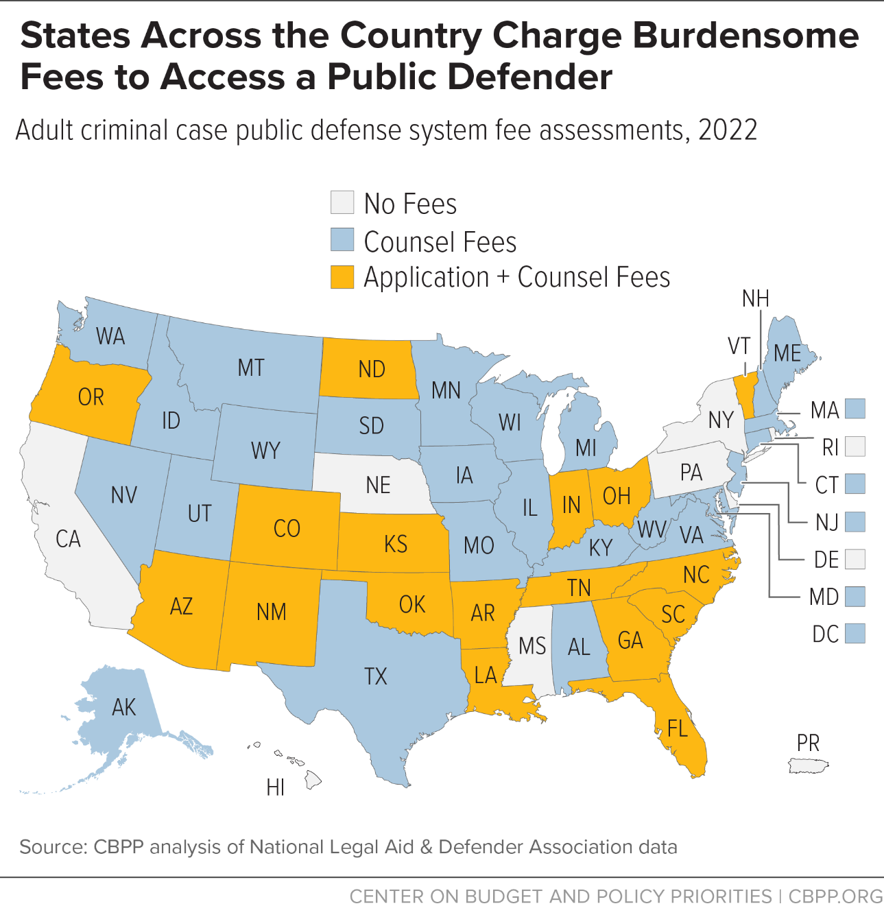 States Across the Country Charge Burdensome Fees to Access a Public Defender