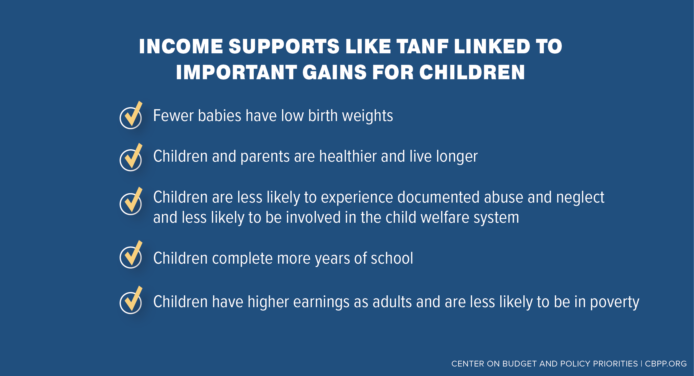 Income Supports Like TANF Linked to Important Gains for Children