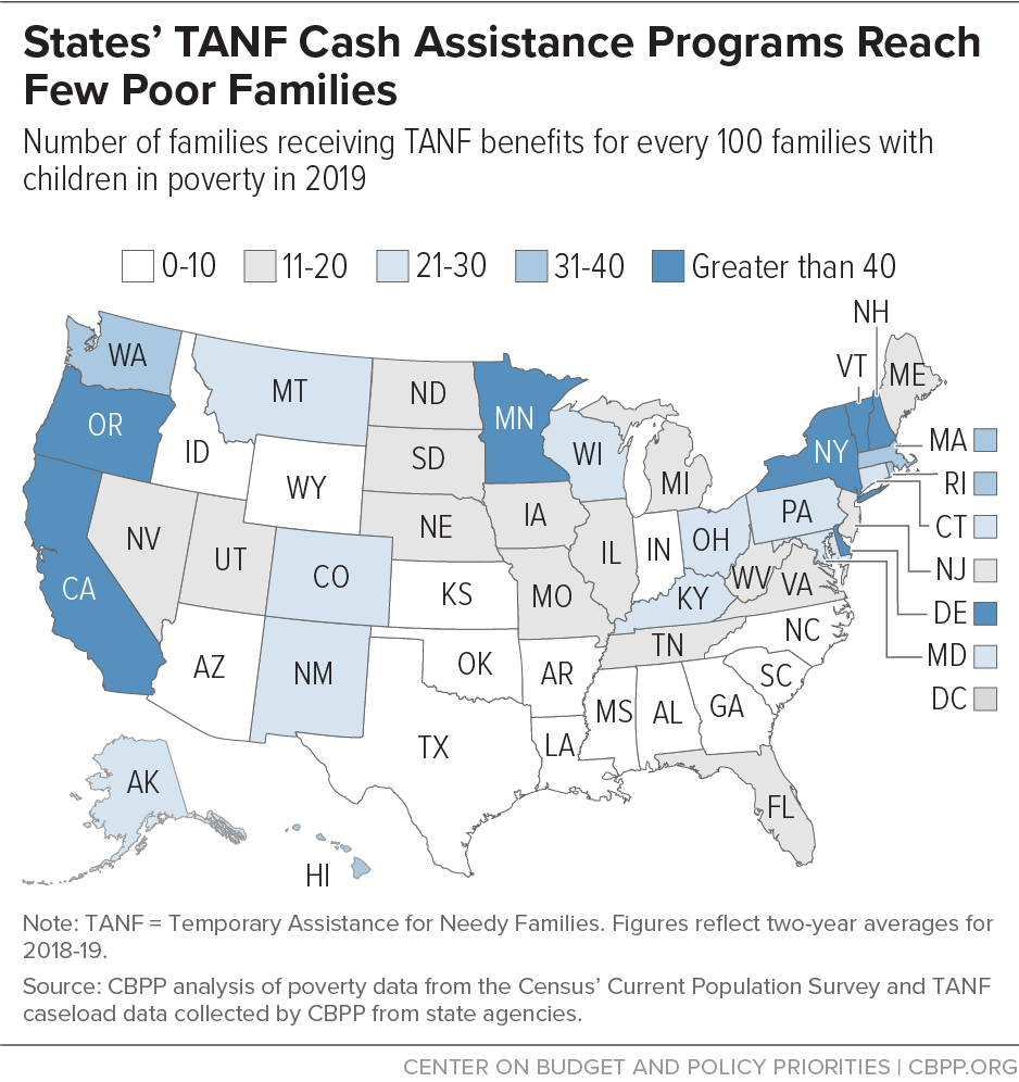 States' TANF Cash Assistance Programs Reach Few Poor Families