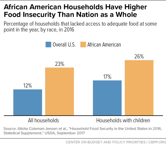 African American Households Have Higher Food Insecurity Than Nation as a Whole