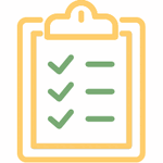 A clipboard with check marks