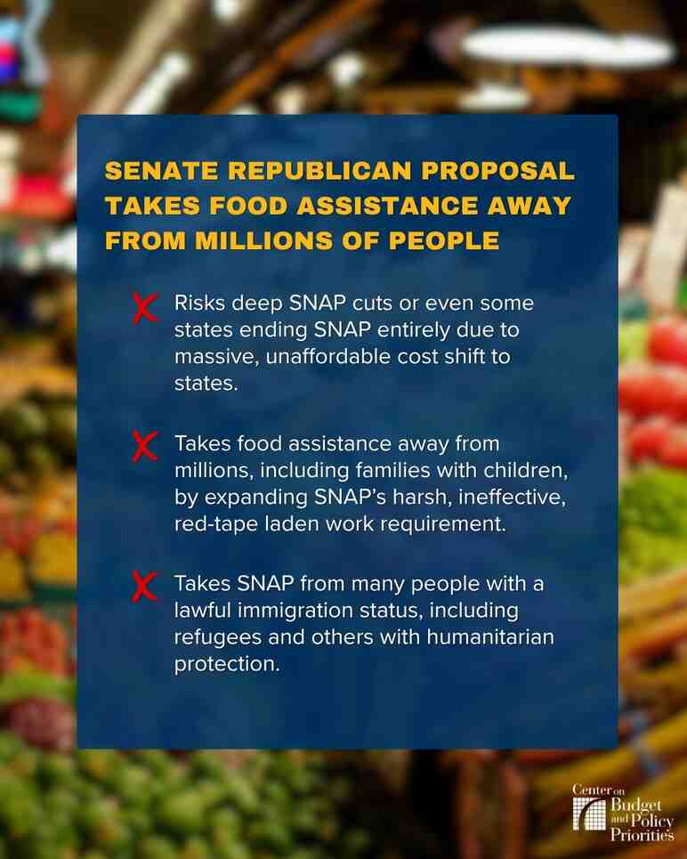 Senate Republican Proposal Takes Food Assistance Away From Millions of People