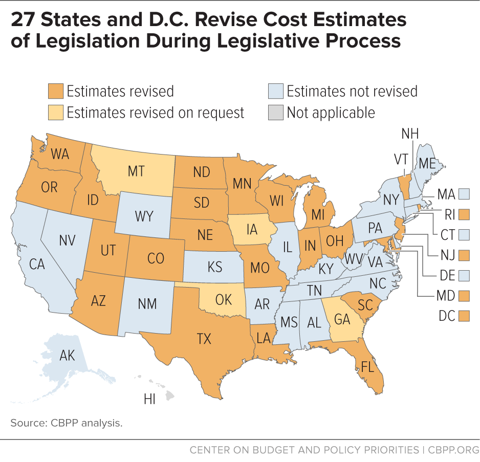 27 States and D.C. Revise Cost Estimates of Legislation During Legislative Process