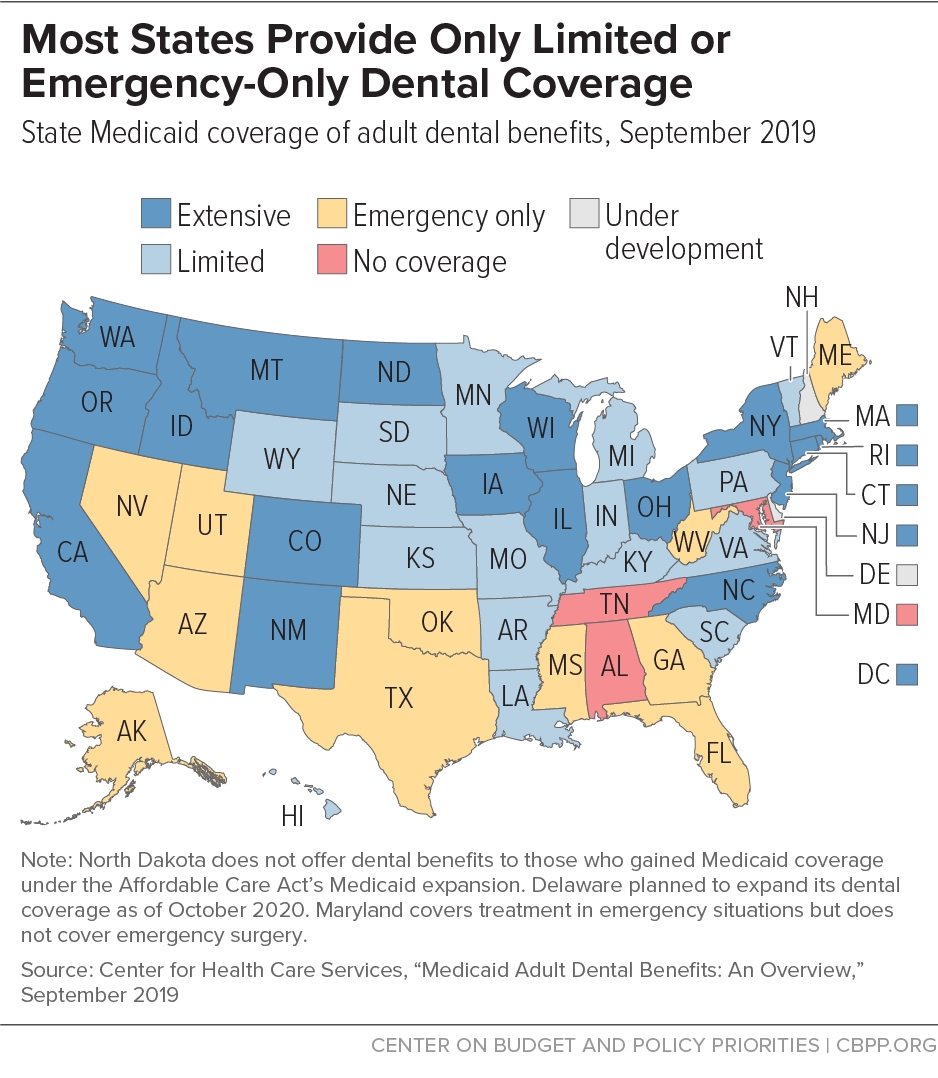 Most States Provide Only Limited or Emergency-Only Dental Coverage