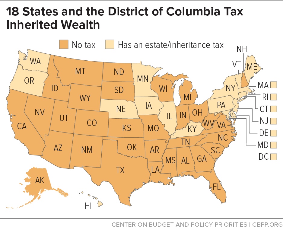 18 States and the District of Columbia Tax Inherited Wealth