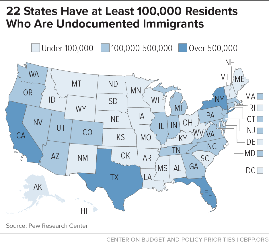 22 States Have at Least 100,000 Residents Who Are Undocumented Immigrants