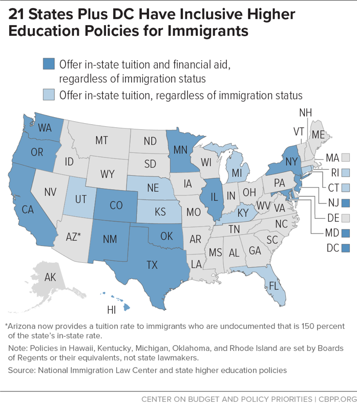 21 States Plus DC Have Inclusive Higher Education Policies for Immigrants