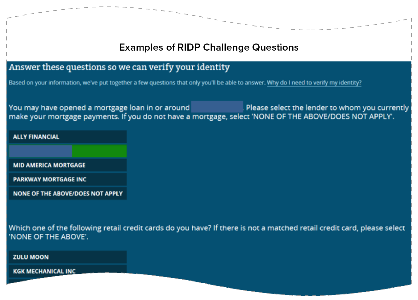 Examples of RIDP Challenge Questions