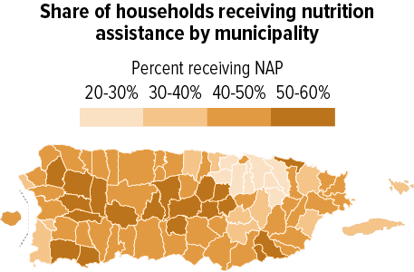 Share of households receiving nutrition assistance by municipality
